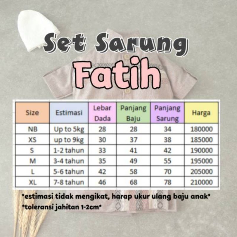 SET SARUNG FATIH ORIGINAL VELIZA/SET KOKO ANAK/BAJU MUSLIM ANAK
