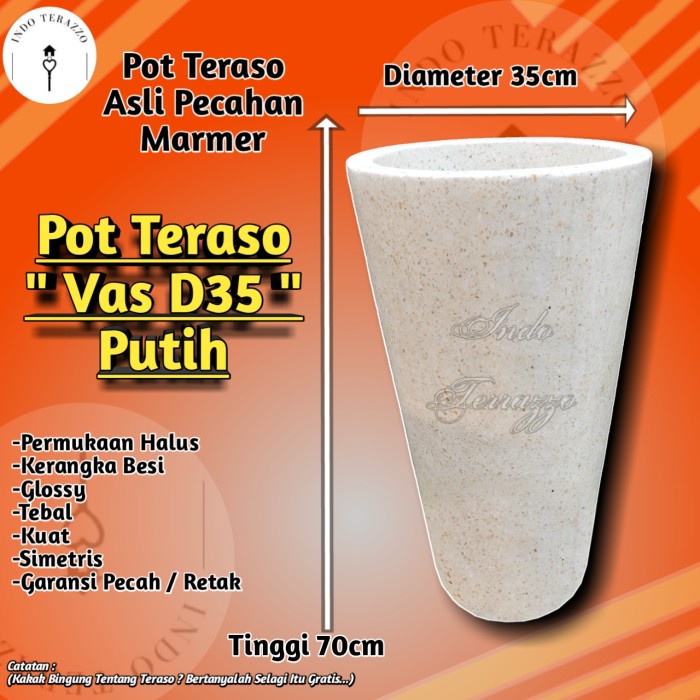 INDO TERAZZO POT KERAMIK BESAR TERASO MARMER - POT BUNGA BESAR - POT TERASO MARMER