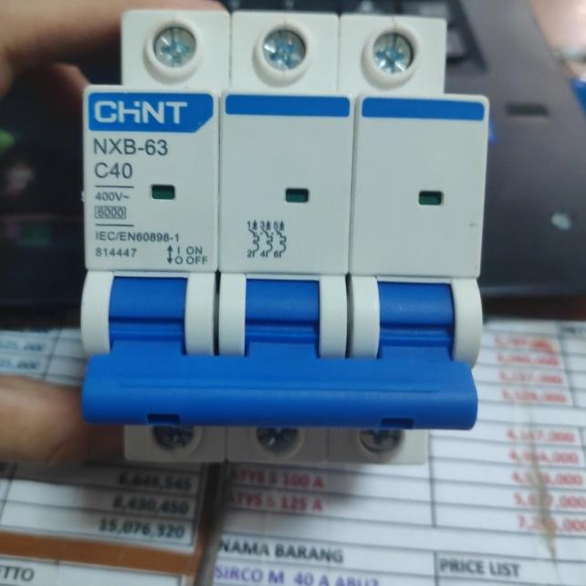 MCB CHINT 3 Phase 6A - 10A - 16A - 20A - 25A - 32A - 40A SNI 6KA - 6 A