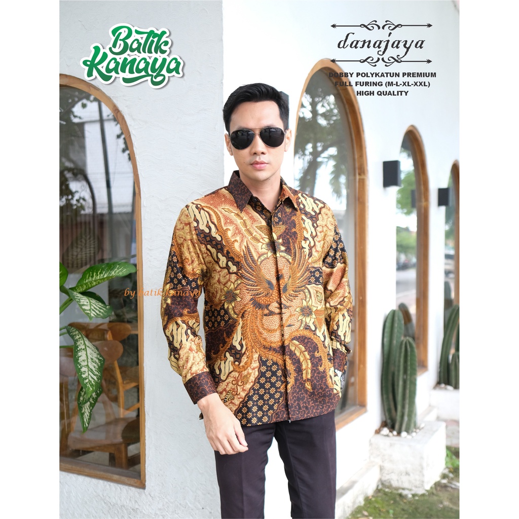 Kanaya - Baju Batik Pria Lengan Panjang Modern Full Furing Bahan Katun Kualitas Ekspor DANAJAYA