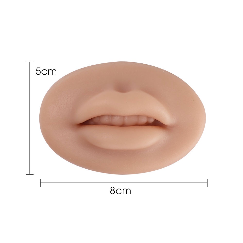 1 Pc Cetakan Simulasi Bibir Palsu 5D Bahan Silikon Reusable Tahan Lama Untuk Latihan Makeup Pemula