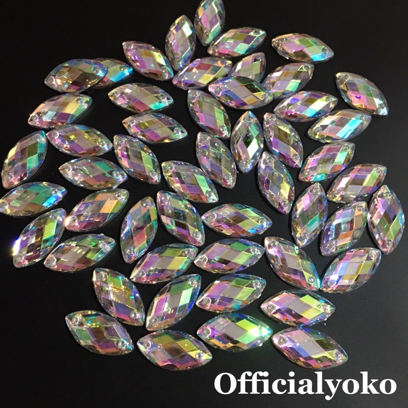 Manik Diamond Mata Putih AB 9x18mm KW1 (10pcs)