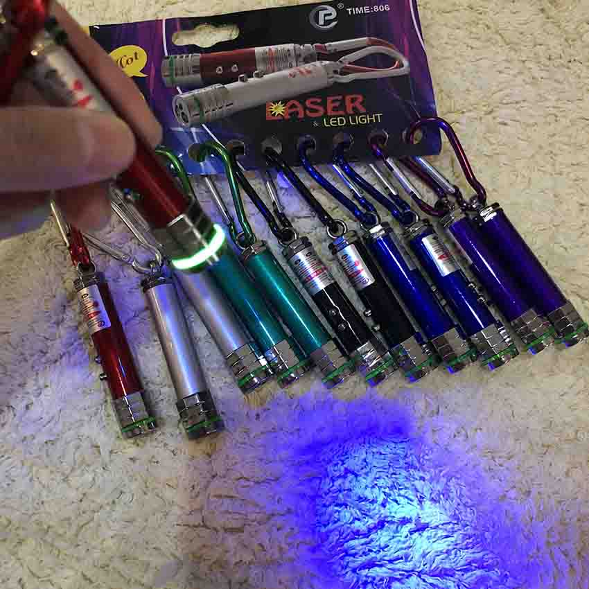 Laser Pointer 3 in1 / Senter Mini /Gantungan Keychain Senter/ Ledlight(1pcs)