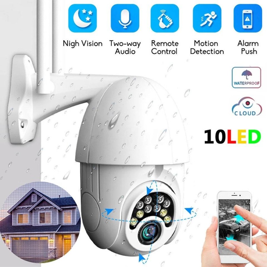 Ip Cam Q10 V380 - Smart Camera App V380 Q10 HD1080P IP CCTV Outdoor Indoor - YS Shop