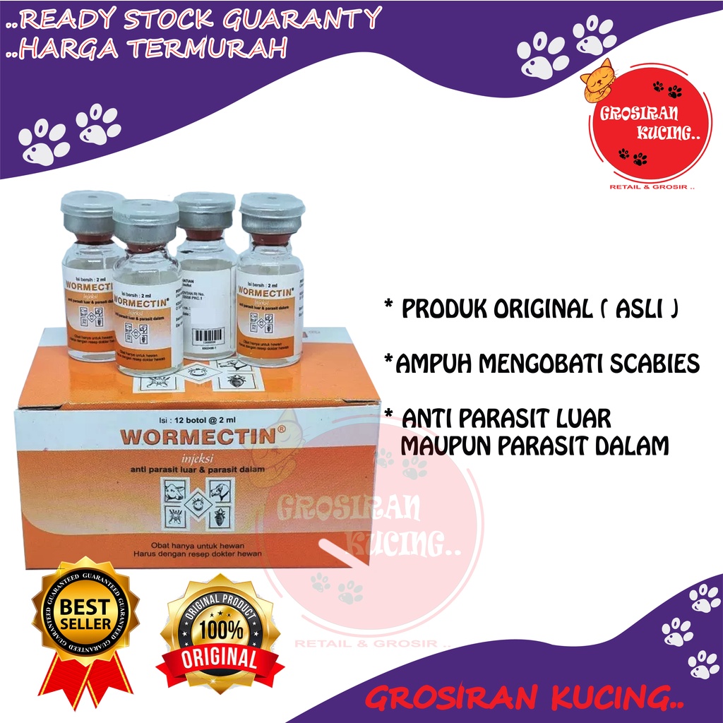 Wormectin Infeksi Obat Cacing untuk Hewan Kucing Anjing dan Hewan Lainnya