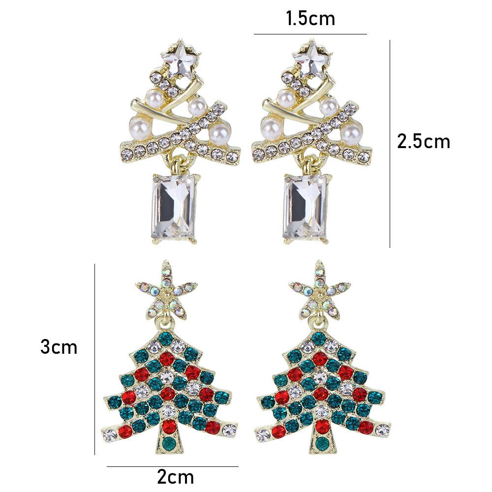 Mxbeauty Anting Pohon Natal Kepribadian Elegan Hadiah Natal Sederhana Anting Menjuntai Anting Gaya Korea Anting Drop Earrings Zircon Untuk Wanita Women Stud Earrings