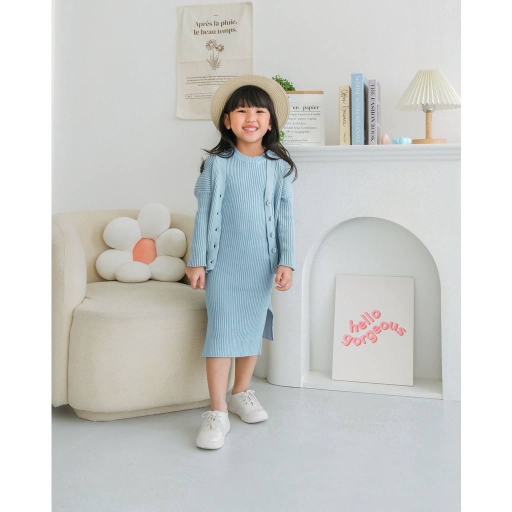 SESILE KNIT SET | Setelan rajut anak | kardigan rajut anak | dress rajut anak perempuan | baju rajut katun anak