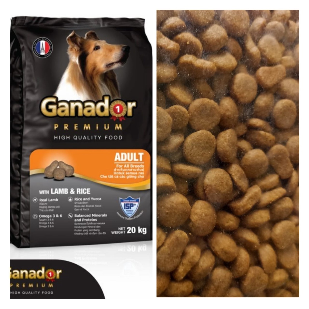 Ganador Adult Lamb &amp; rice repack 5 kg dog food makanan anjing 5kg