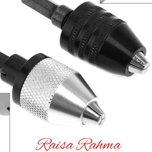 Adaptor Mata Bor 1/4" Mini Drill Chuck Keyless Kepala Bor mini - Silver 0.3-6mm