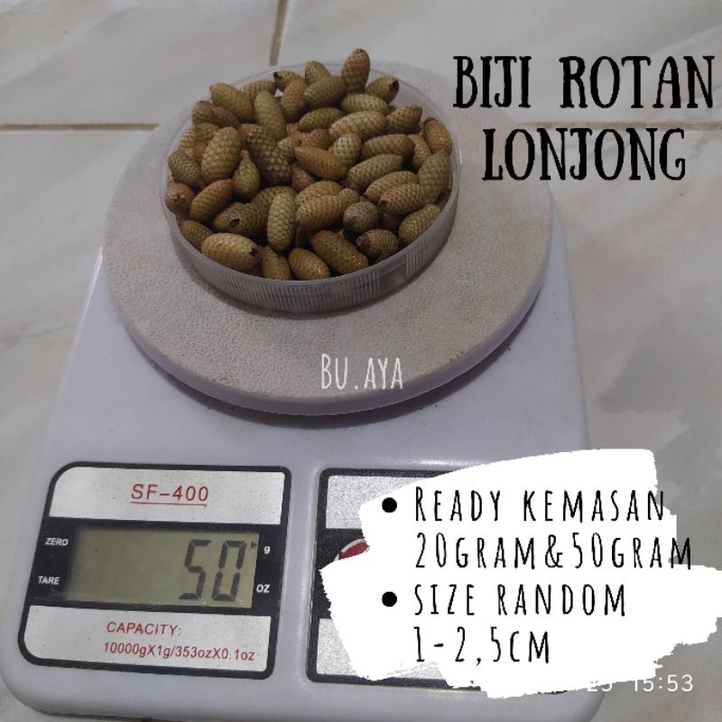 BK10 50gram Biji rotan lonjong bunga kering biji kolase bahan ringbox mahar rustik