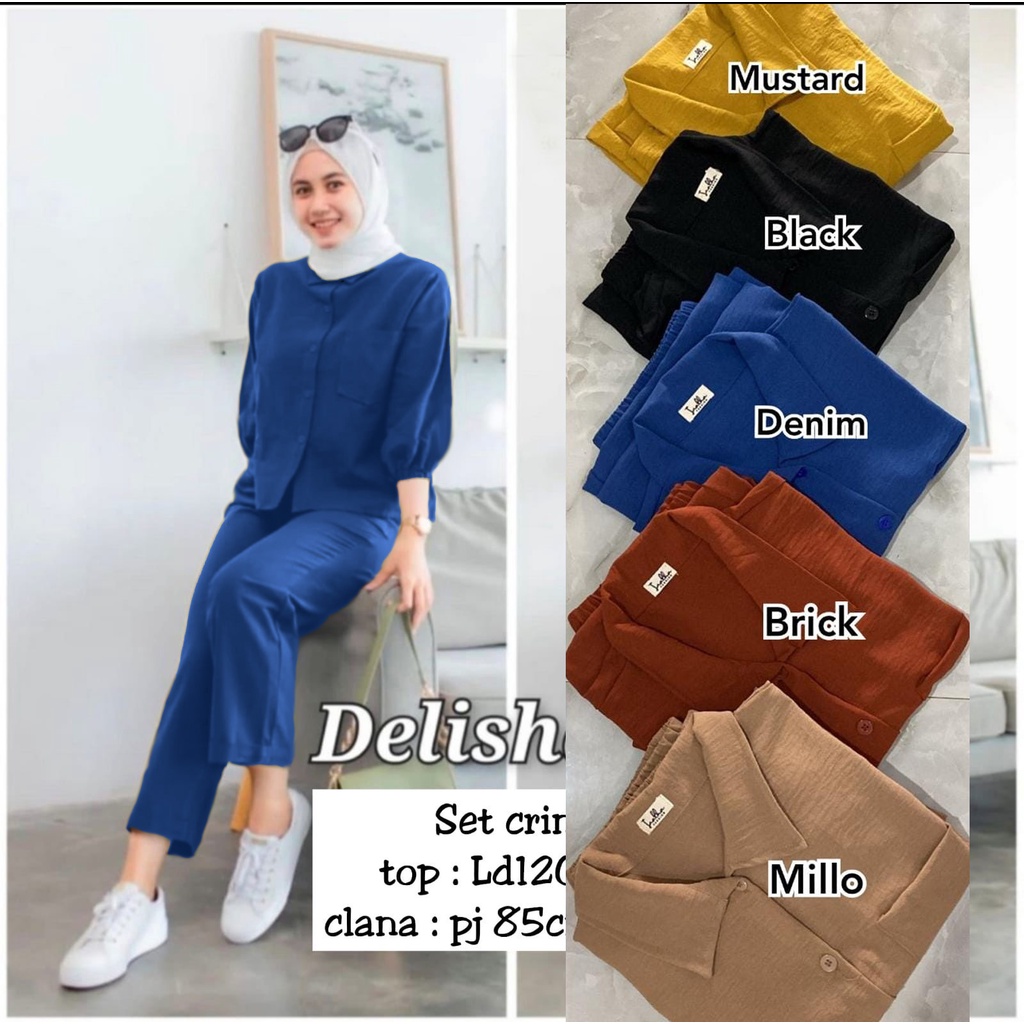 ONESET TERMURAH/SETELAN DELISA SET CRINGKLE MODIS TERHITS