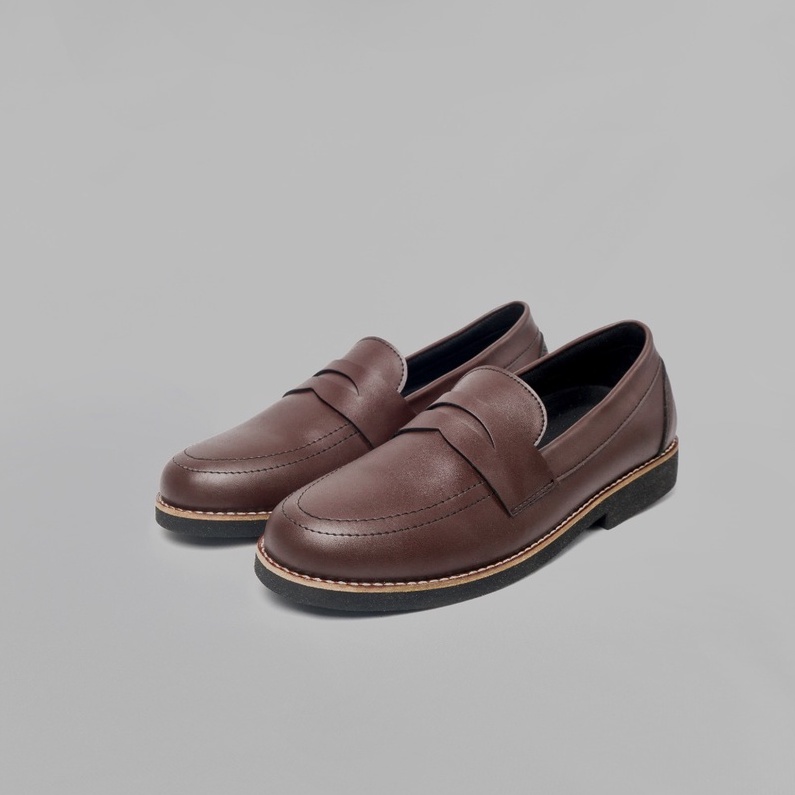 sepatu kantor pria aliana loafert coffebrown