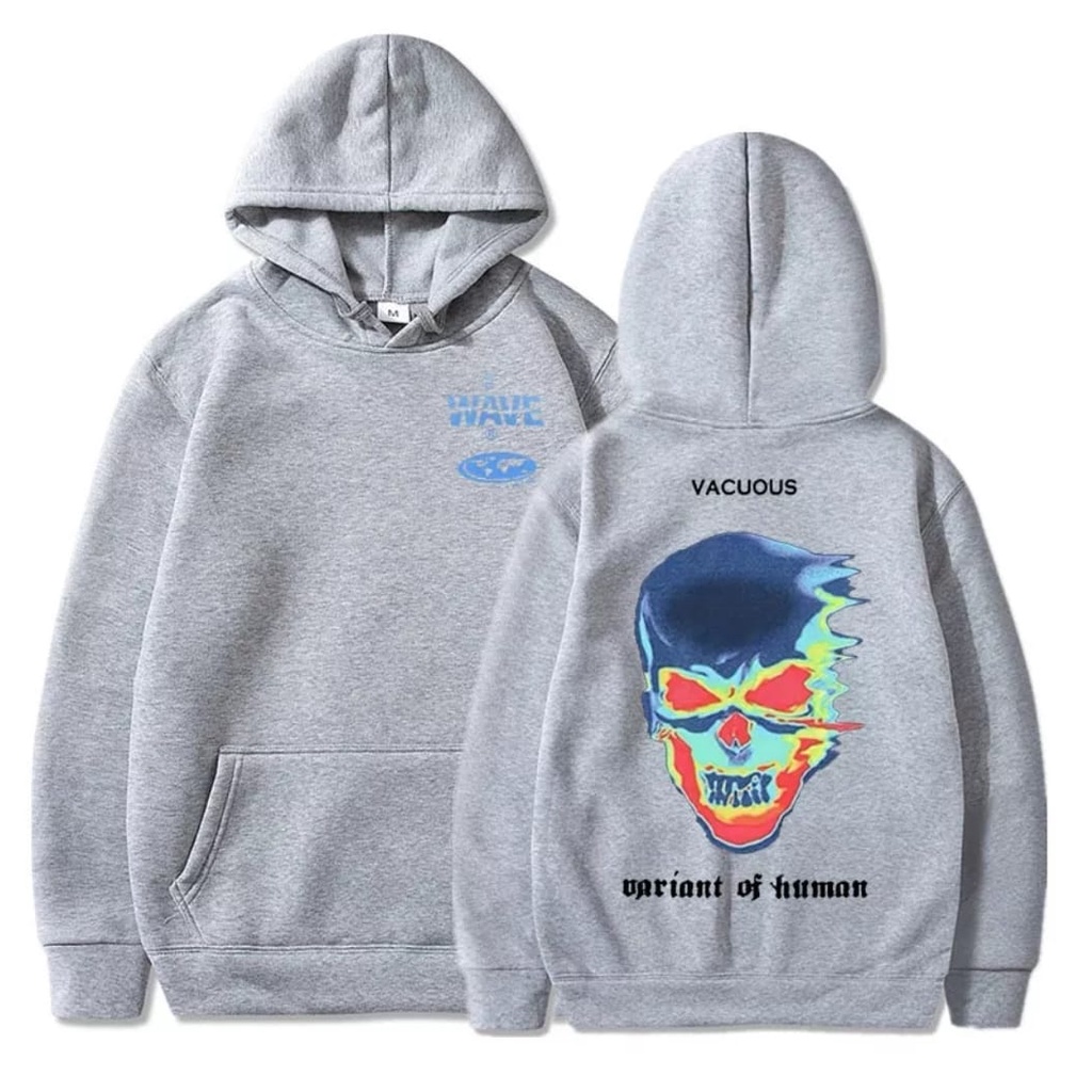 VACUOUS| Hoodie Pria Distro Hitam Premium Logo WAFE | Hodie Pria Hodie Distro Premium Tengkorak Api Logo wafe Bandung Unisex