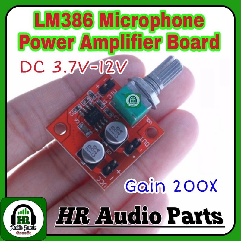 LM386 Board Amplifier Electret Microphone Gain 200 Times DC 3.7v-12v