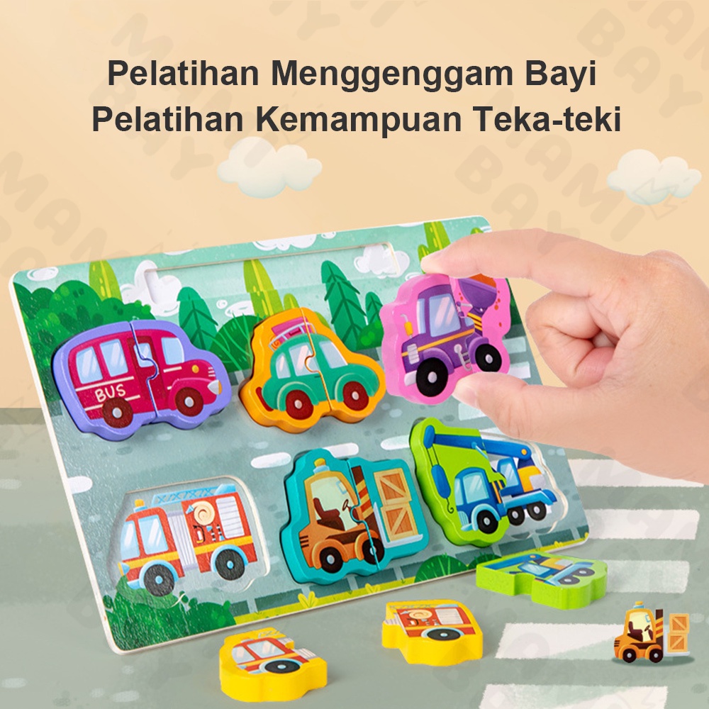 Mamibayi Puzzle kayu 3d Mainan hewan 2 in 1/wooden toys