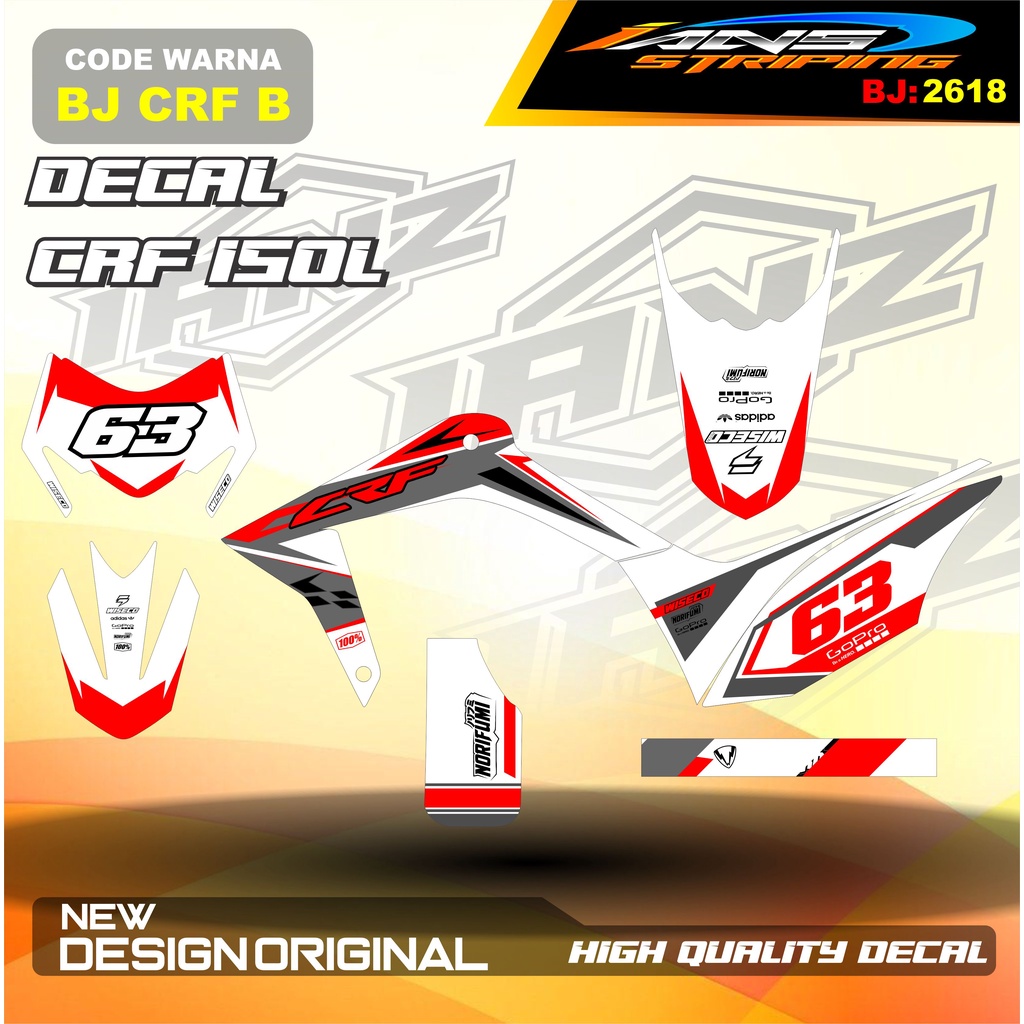 STICKER DECAL CRF 150L / DECAL STICKER CRF TRAIL FULL BODY / STRIPING CRF DESAIN TERBARU