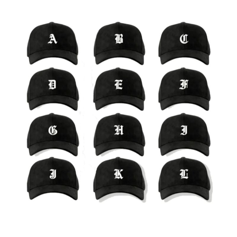 Topi Bordir Huruf A-Z topi Baseball topi Pria wanita