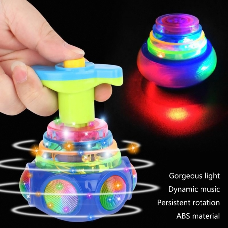 Mary Spinning Top Colorful Flash Led Light Spinning Top Lase Music Gyroscope Kid Luminous Music Gyro Anak Hadiah Natal