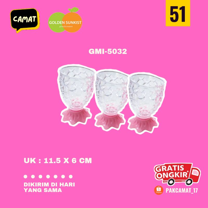 1PCS GELAS IKAN PINK GOLDENT SUNKIST GMI5032