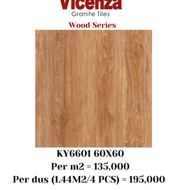 Granit Granite Tile Vicenza Motif Kayu Lantai/Dinding 60x60 - Light Brown