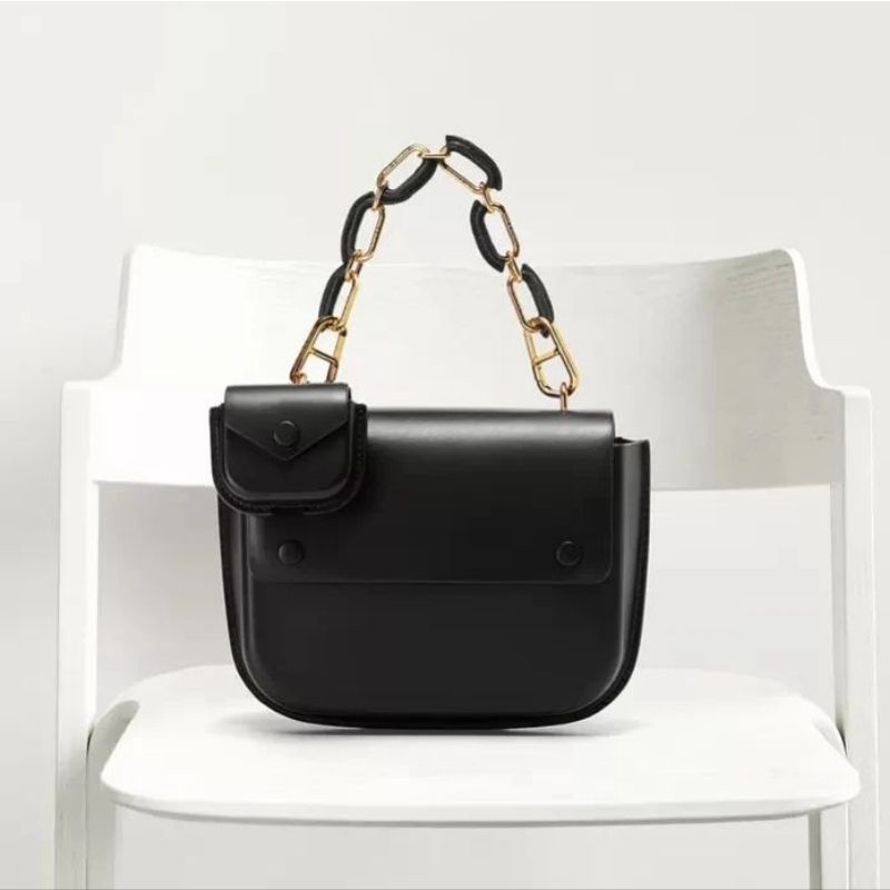 CK Amber Chain Handle Push-Lock Handbag