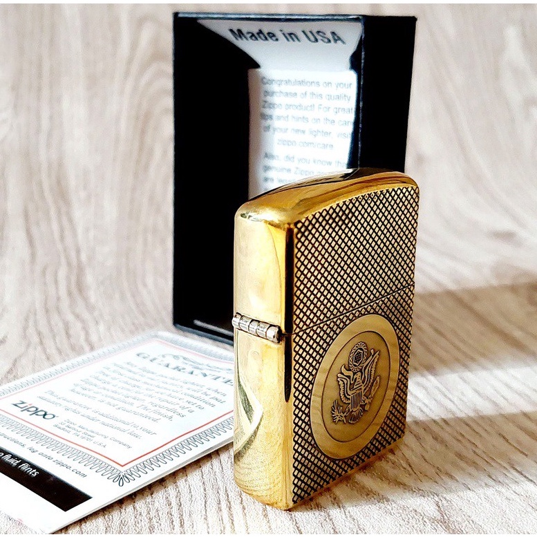 Korek Zippo Gold Lights USNAVY 2 Sisi High Premium