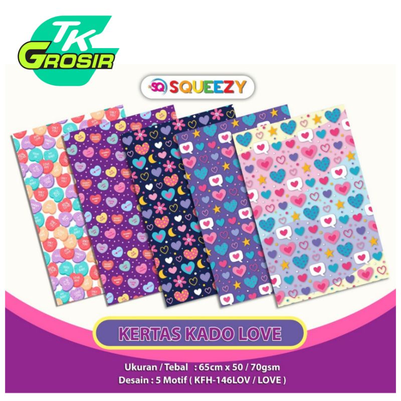 

10 PCS KERTAS KADO SQUEZZY LOVE