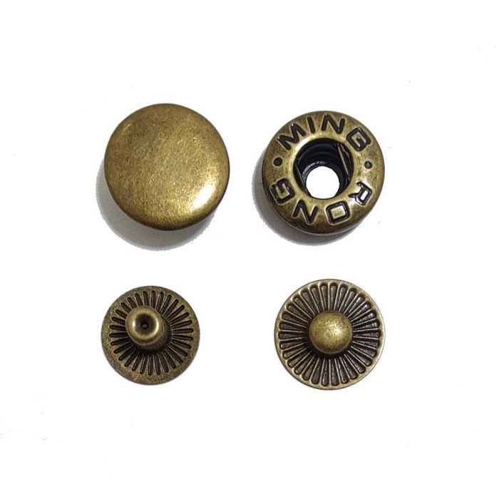 KANCING JAKET / KANCING CETET JEPRET BESI MING RONG 15 MM / 144 SET