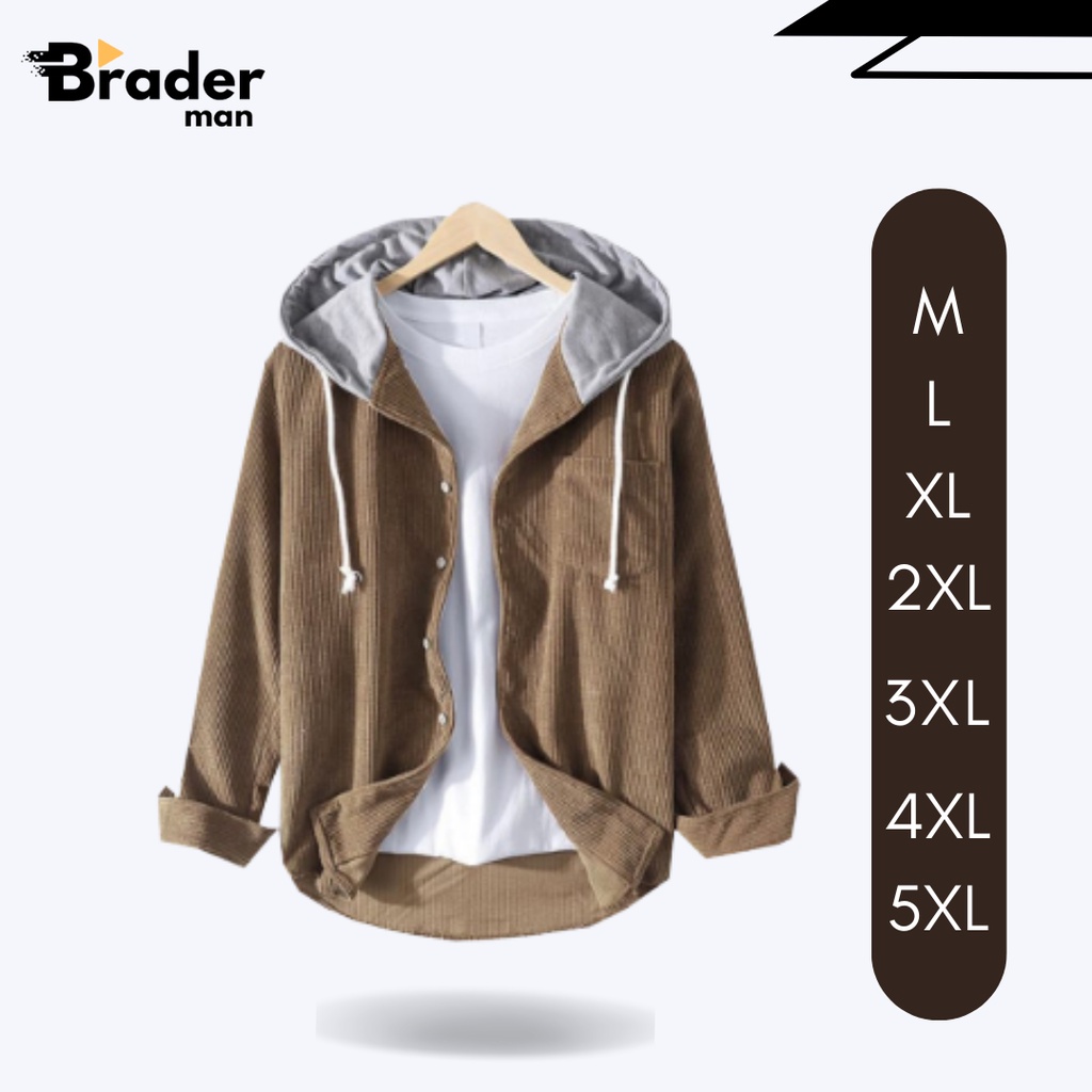 Jaket Hoodie Pria Cream