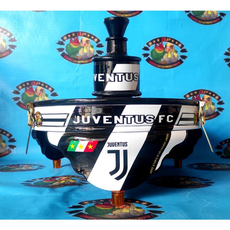 Tebok pvc sangkar lovebird motif juventus