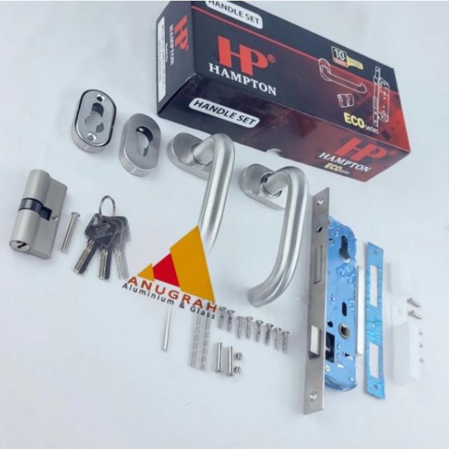 Kunci + Handle Hampton Komplit Set Pintu Aluminium
