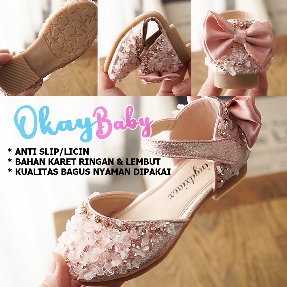 PROMO 12.12 PUNCAK Okaybaby B245 Sepatu Flat Pesta Anak Perempuan (FREE BOX) Termurah Import Fashion Terbaru Kekinian