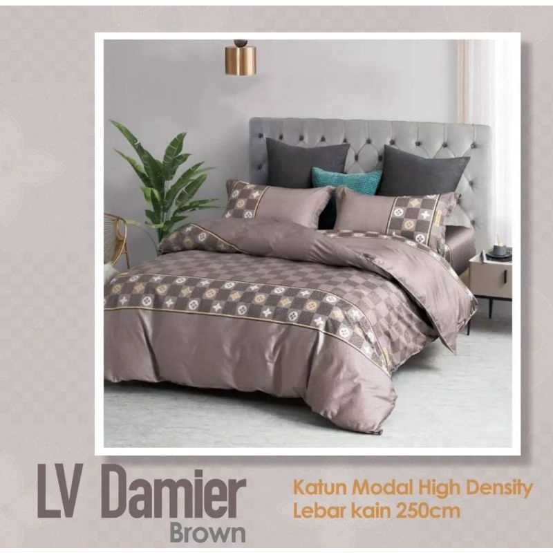 kain sprei meteran katun lokal motif lv damler