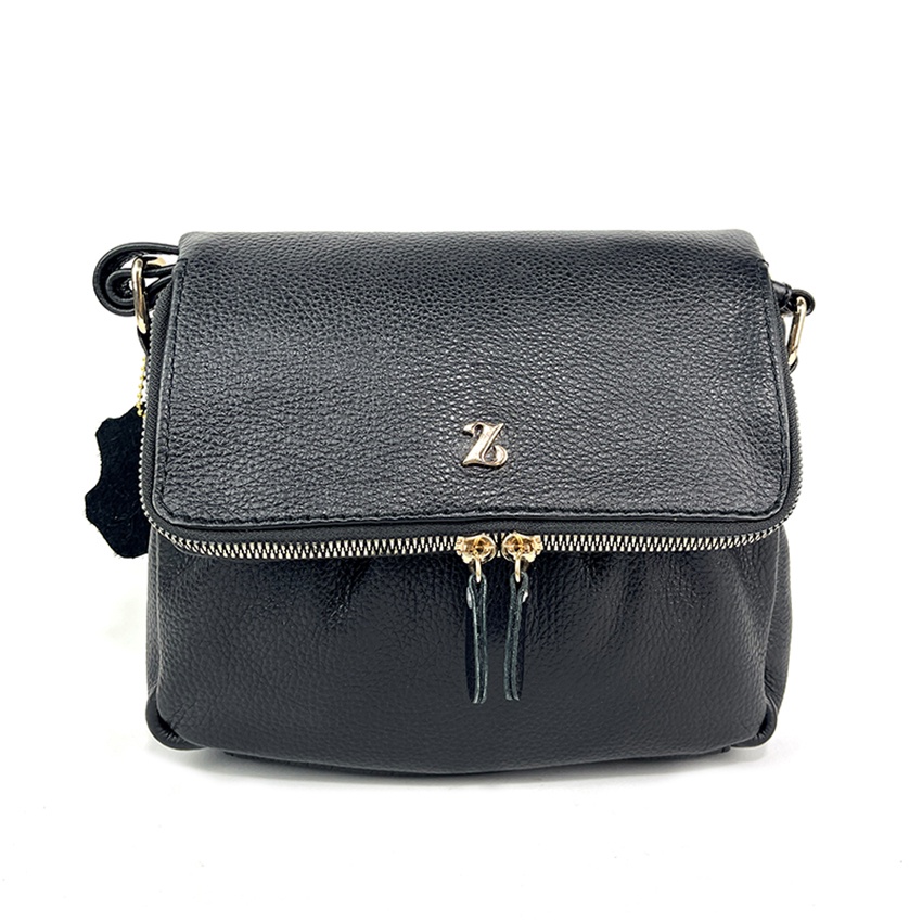 Tas Kulit Wanita ZHR Sling BagTutup Rempel Bahan 100% Kulit Sapi Asli Garut