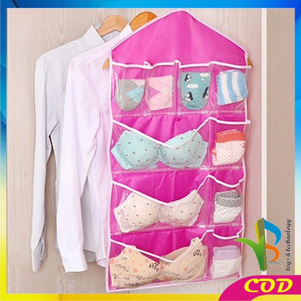 RB-C134 Pouch Gantung 16 Saku Dinding Storage Bag Organizer Wall Pocket Korean Style Hanger Murah