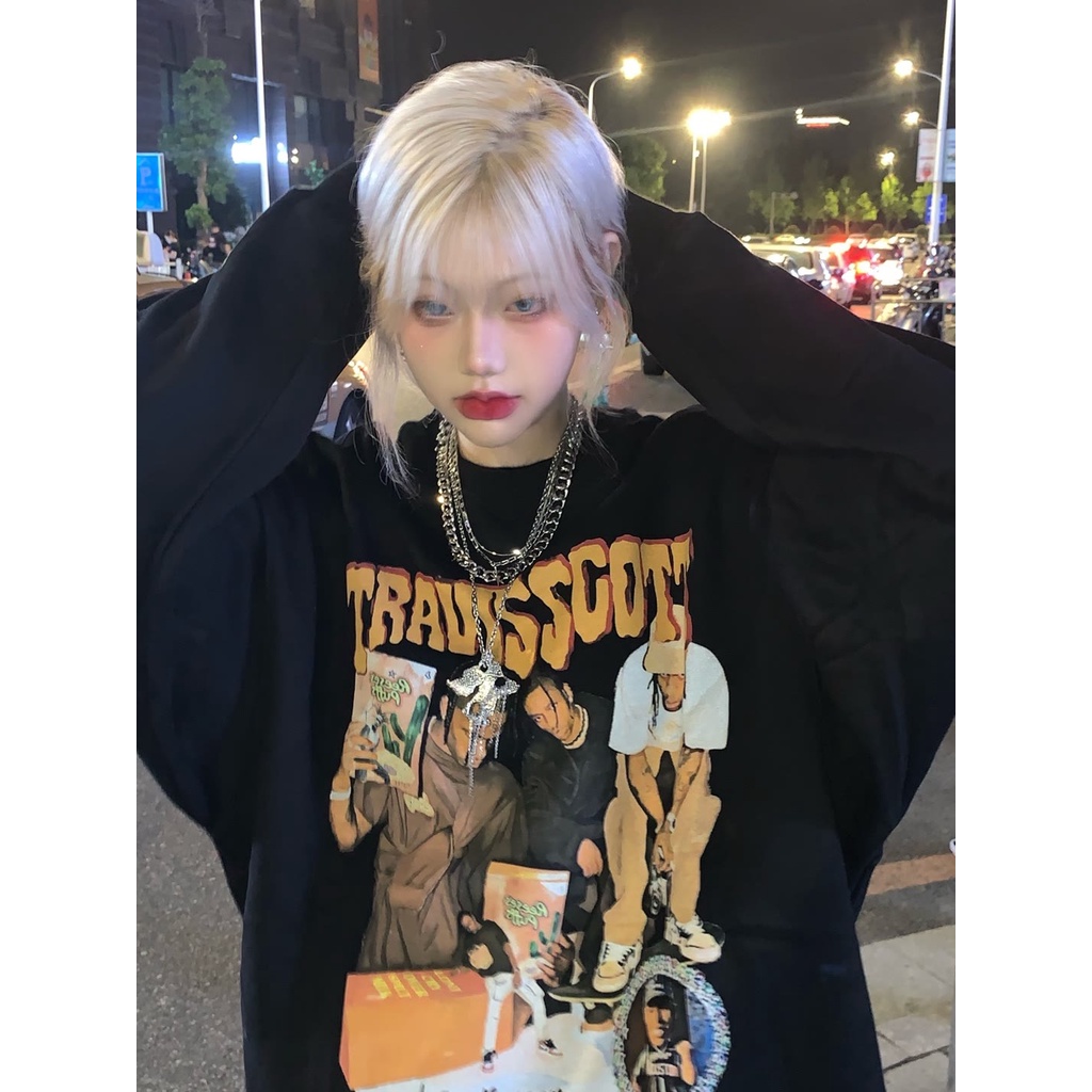 EUNII Sweater Lengan Panjang Hip-Hop Boy Korean Style/Hoodie Oversize/Baju Wanita/Switer Wanita