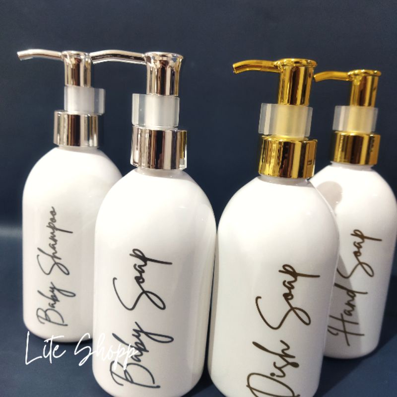 Botol Sabun cair 250ml Oval Putih Aesthetic