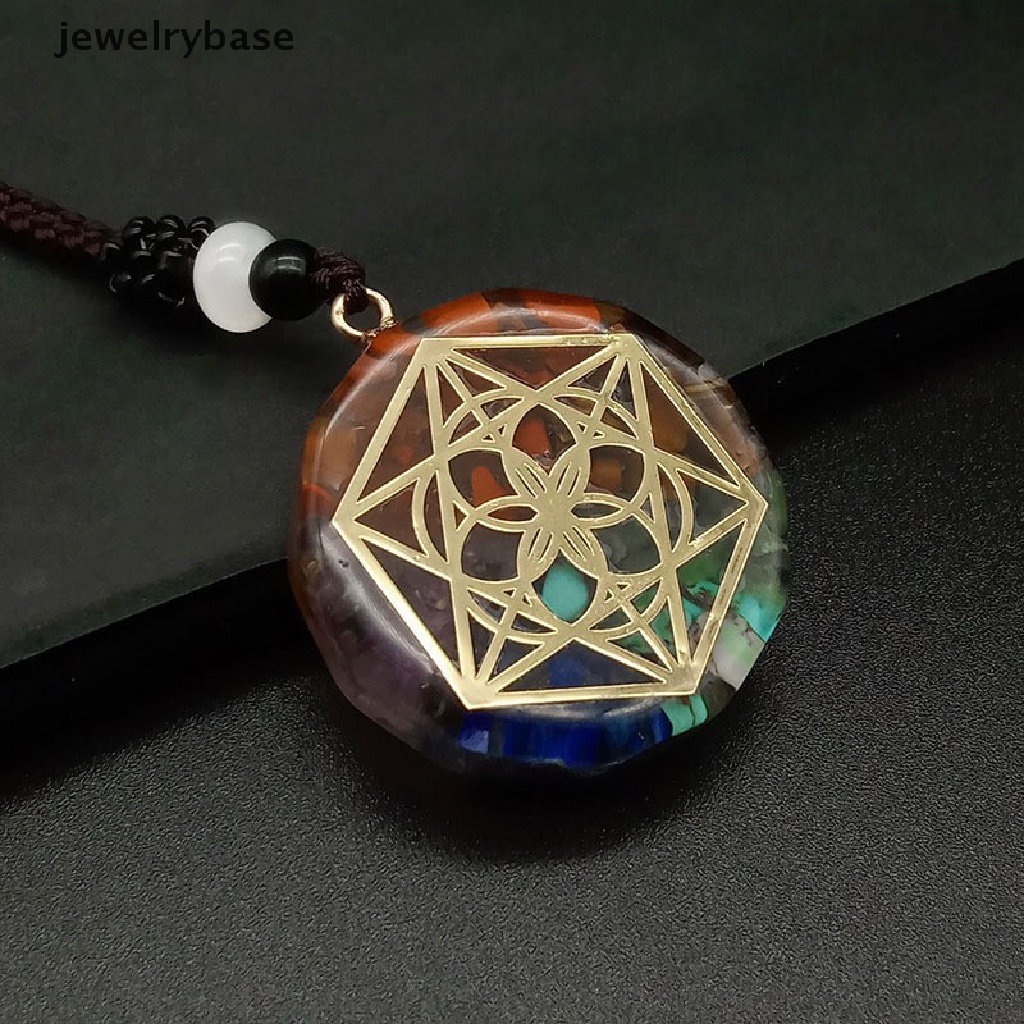 Kalung Rantai Liontin 7 Chakras Orgonitation Balance Emf Untuk Perhiasan