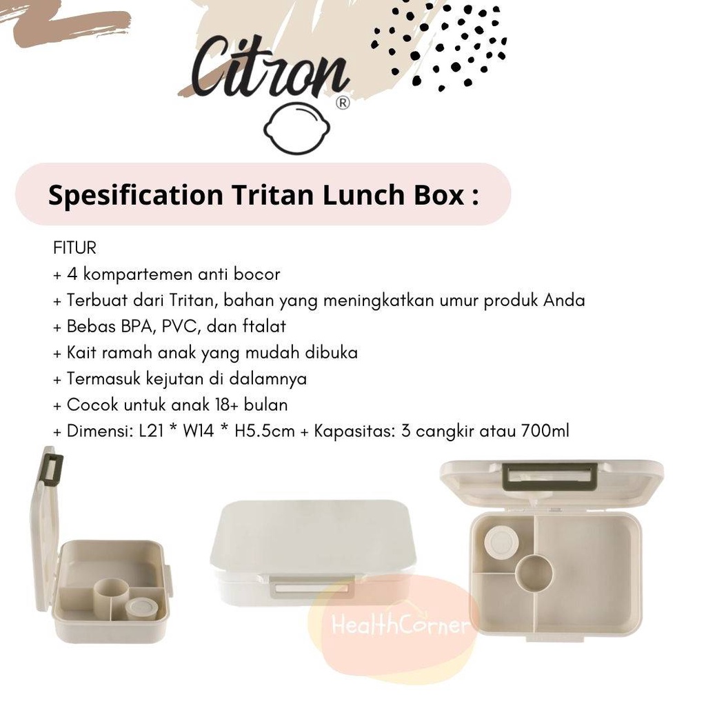CITRON Tritan Lunchbox 4 Comp - Incredible Kids Lunch Box Kotak Bekal Makan Anak