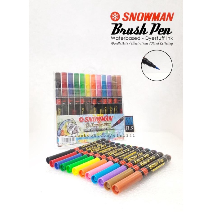 

Snowman Brush Pen 12 Colors Set