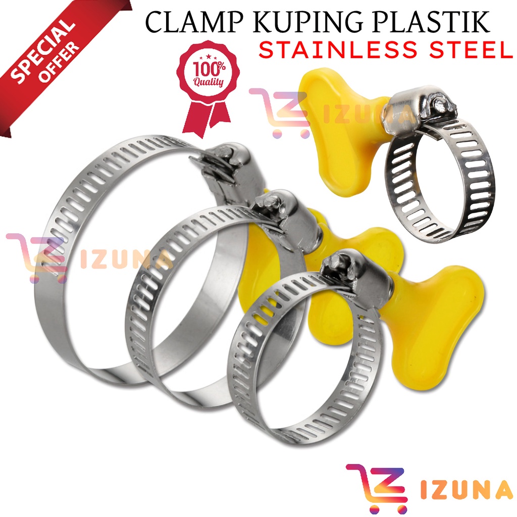 Jual [izuna] Stainless Klem Selang Kuping Hose Clamp With Handle Uk 1