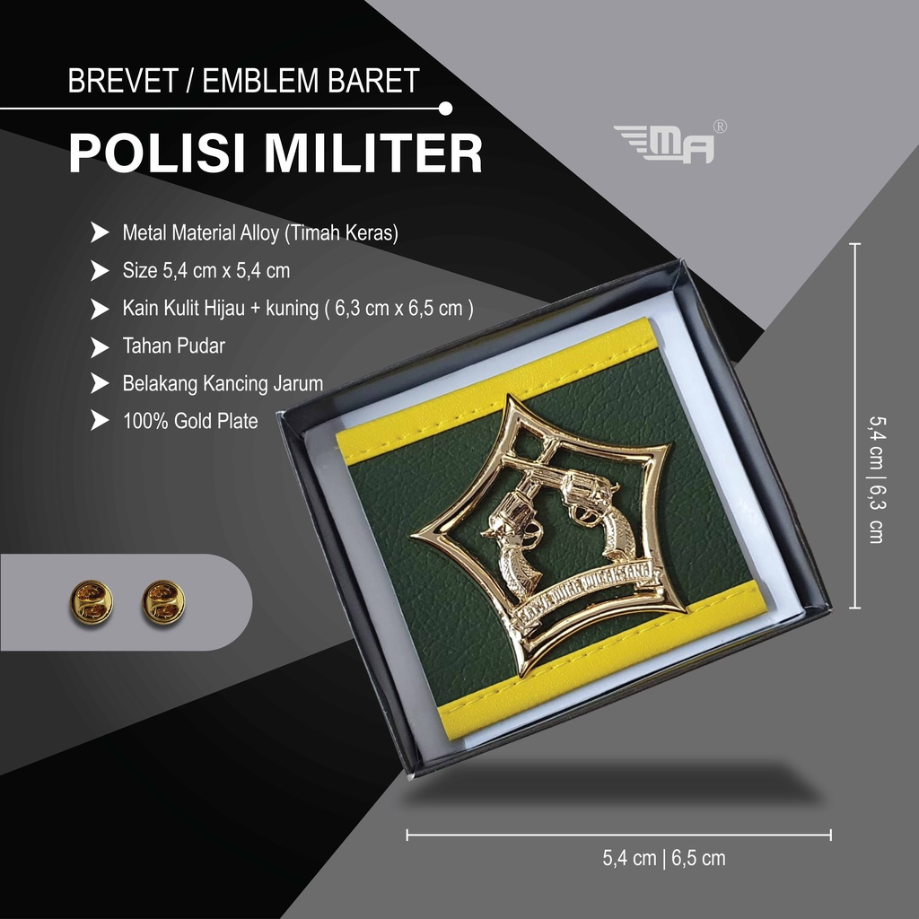 EMBLEM POLISI MILITER PM BARET BRIVET BREVET