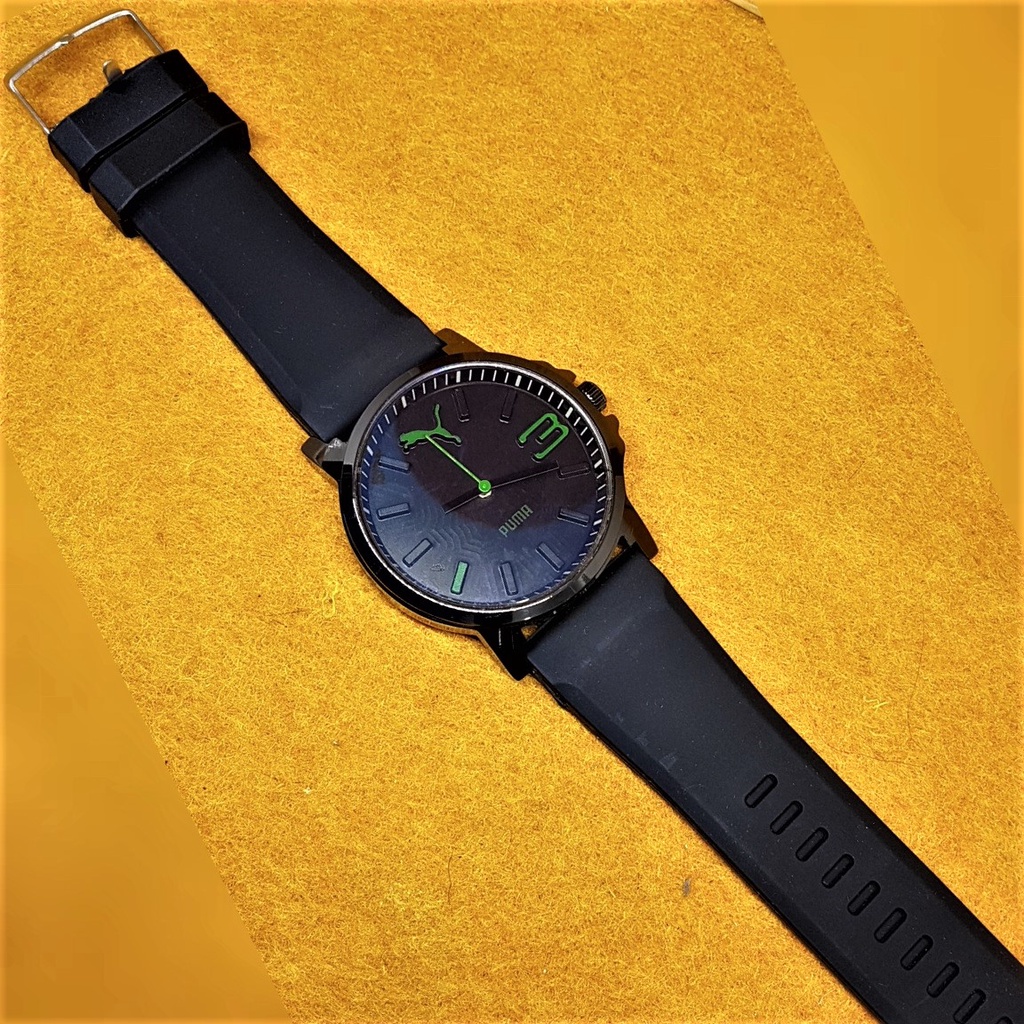 Jam tangan puma fashion pria analog - tali karet rubber strap termurah