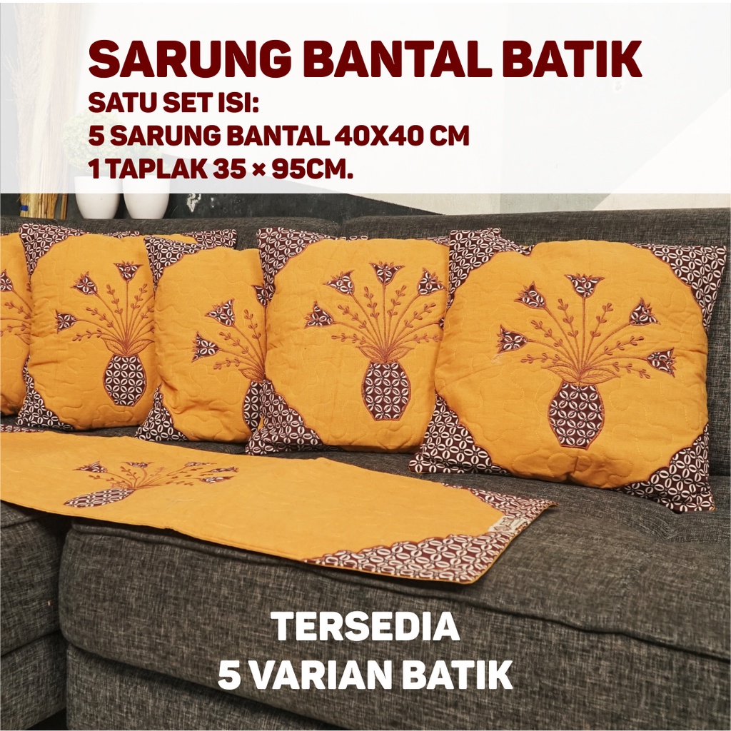 Sarung bantal kursi batik Sarung bantal sofa batik blacu
