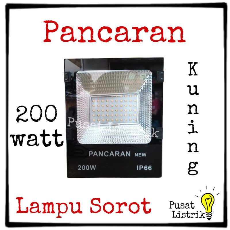 Lampu Sorot LED 200watt + Bubble Wrap Putih Kuning Pancaran Lampu Tembak 200w