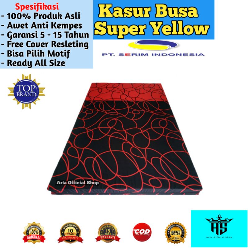 KASUR SINGLE BUSA YELLOW FOAM TEBAL SIZE 120 X 200 X 20 CM BUSA SPON YELLOW ORIGINAL GARANSI RESMI
