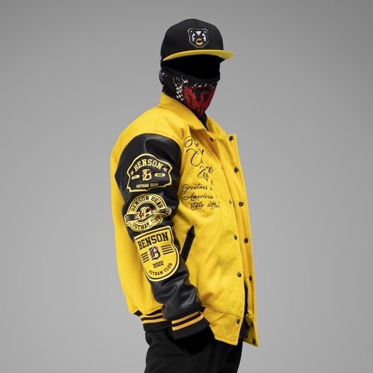 Varsity Jacket Yellow Full Bordir Bear Gotham Club