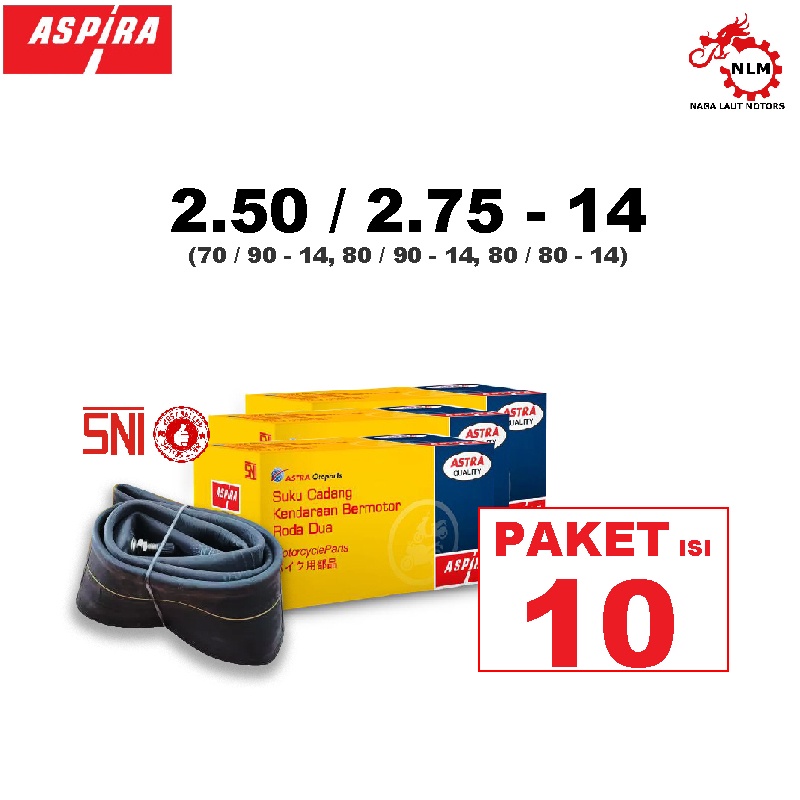 PAKET ASPIRA Ban Dalam 250/275-14 isi 10 PCS