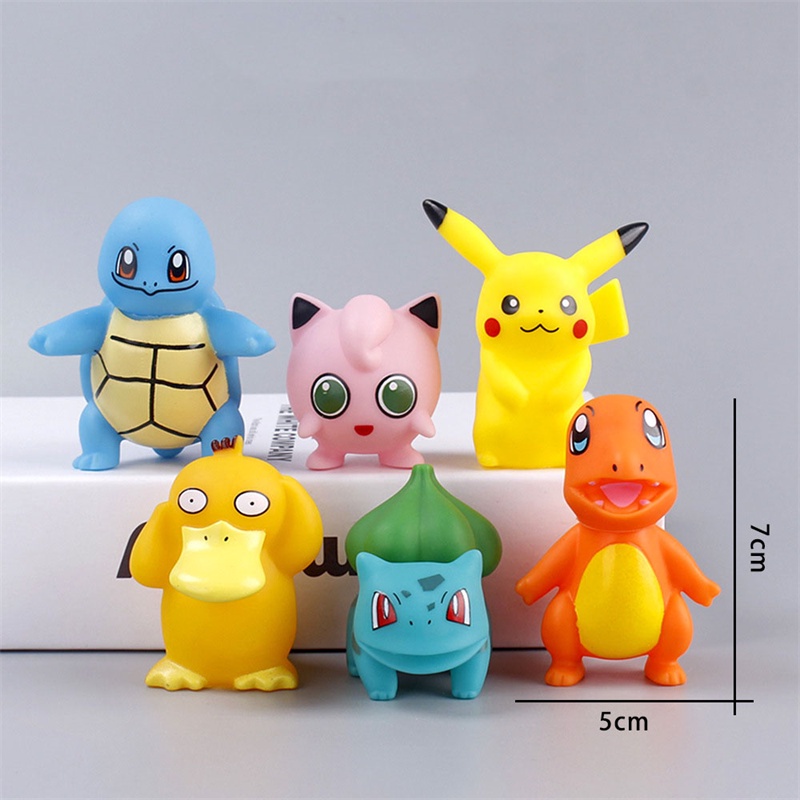 6pcs Mainan Action Figure Pokemon Pikachu Untuk Hiasan Kue