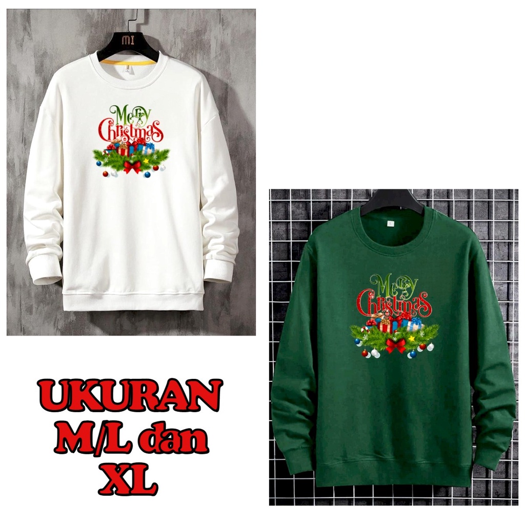 MUKZHOP - BAJU SWEATER MERRY X-MAS / atasan lengan panjang / sweater kece / crewneck / sweater keren / natal / tahun baru